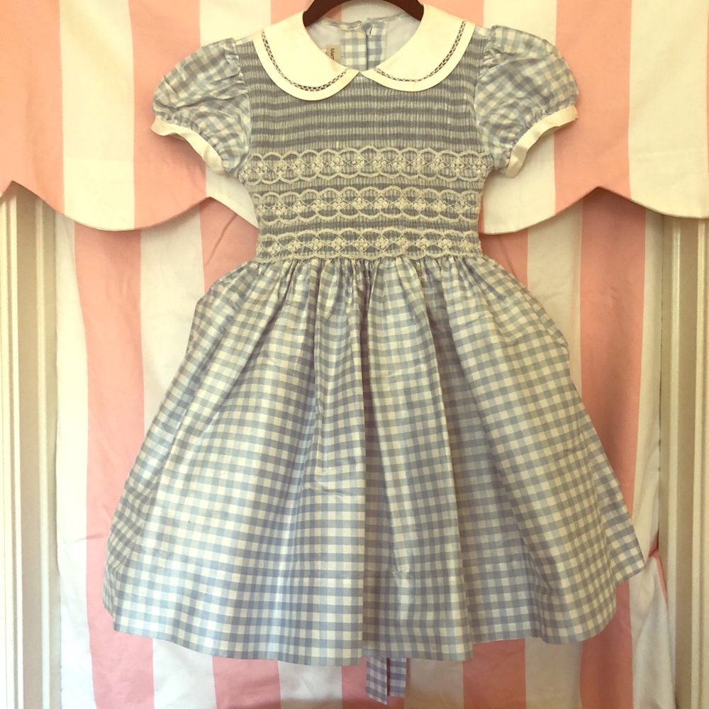 Kid’s Marco & Lizzy 6x 100% silk smocked dress